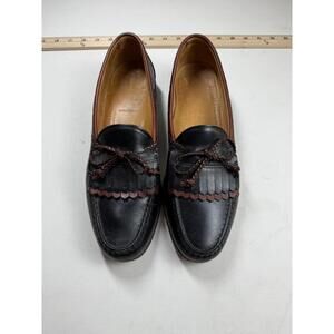 Allen Edmonds Woodstock Mens Size 12 A Black Brown Leather Moc Kiltie Loafers
